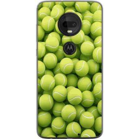 Kompatibel Mobilcover til Motorola Motorola Moto G7 Mønster af grønne tennisbolde i høj detalje, sporty motiv med gentagende tekstur og stærke far