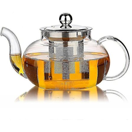 Glass Tekanne Med Avtagbar Rustfritt Stål Lokk Infuser, 33 Ounce