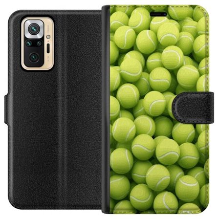 Kompatibel Tegnebogsetui til Xiaomi Xiaomi Redmi Note 10 Pro Mønster af grønne tennisbolde i høj detalje, sporty motiv med gentagende tekstur og st