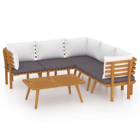 Vidaxl Loungegrupp För Trädgården Med Dynor 6 Delar Akaciaträ Brun