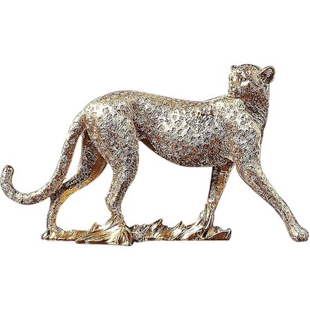 Moderne Polyresin Gepard Figur Hjemmeindretning (stående, Gylden)
