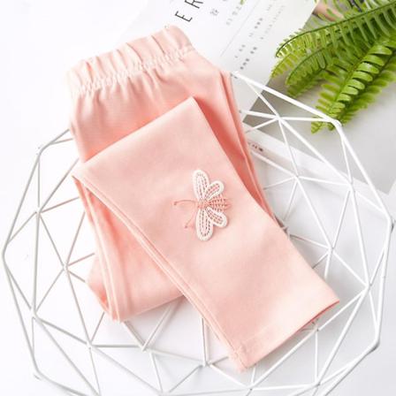 Barn Flickor Skinny Byxor Slimbyxor Casual Bottoms Leggings Pink 3-4t