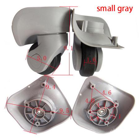 1 par A08 koffert Bagasje erstatning Hjul Swivel Mute Dua 4(small gray)
