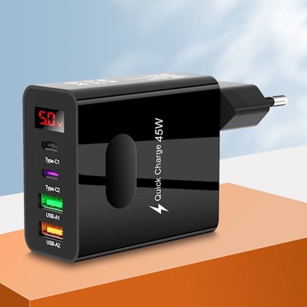 Mobillader Multi Ladehoved SORT EU-STIK EU-STIK Sort Black EU Plug-EU Plug