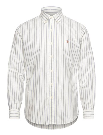 Polo Ralph Lauren Custom Fit Striped Oxford Shirt - White - S