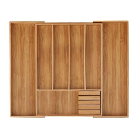 Utdragbar besticklåda av bambu