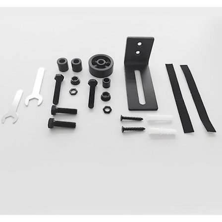 Justerbar gulvguide væg / dørbundguide til skydedør i træ sort*1stk