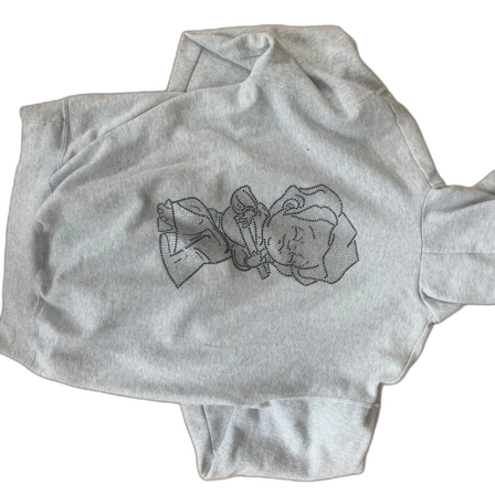 Grå hoodie med strassdetaljer från Acne Studios