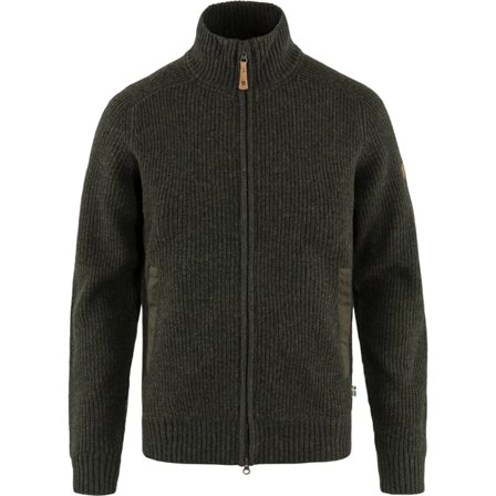 Fjällräven Övik Zip Cardigan Knit XXL - male - Dark Olive - Trøjes & knitwear