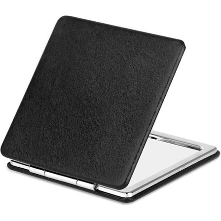 Kompakt Sminkspegel för Ficka Handväska Clutch, 1x/2x Förstoring, ZQKLA