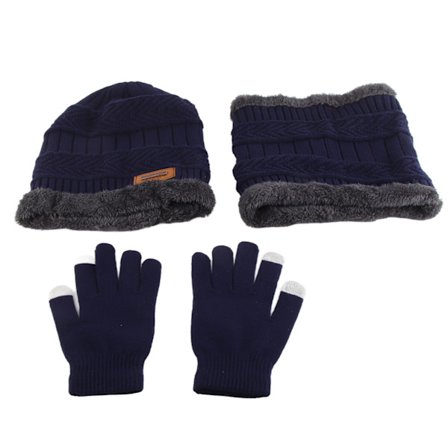 Lue Ull Lue Skjerf Hanske Sett for Menn Kvinner