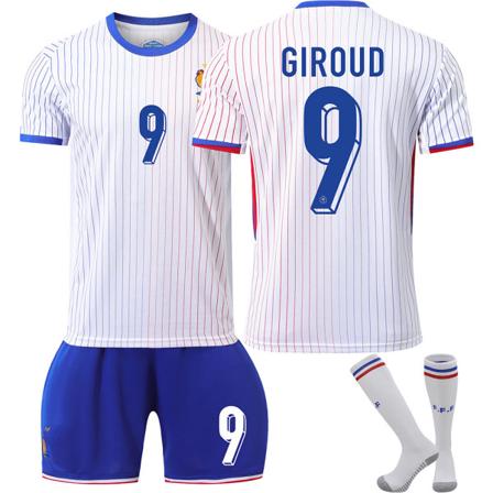 Frankrike 2024 landslagströja fotbollströja UEFA EM-upplaga hem barn vuxen set nr 9 GIROUD With socks 18