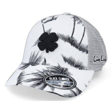 Black Clover - Vit trucker Keps - Island Luck 9 White/Black Trucker @ Hatstore