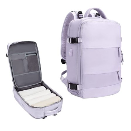 Reiseryggsekk med vakuumsystem, vakuumsystem USB-ladeport vanntett reiseveske for menn kvinner multifunksjonell ryggsekk med vått og tørt rom