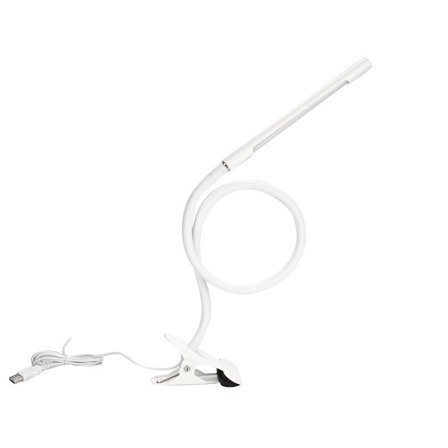 Dæmpbar USB-sengelampe med 22 LED'er Fleksibel klipsholder (hvid) KLB