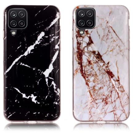 Samsung Galaxy A12 / A12 5g - Skal / Skydd / Marmor Svart