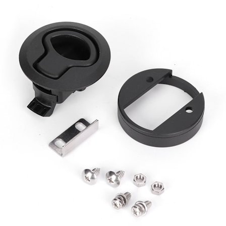 Rund Svart Flush Pull Slam Latch Däcklucka Handtag Lås för Marin Båt Husvagn Lådor