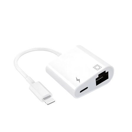 Thunderbolt till Ethernet-adapter, kompatibel med 2-i-1 Ethernet LAN-nätverksadapter med laddningsport