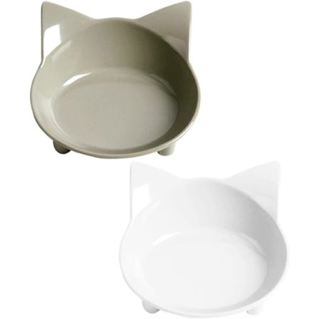Kattemadsskåle, 2-pak madskål til kat, madskålsæt til kat