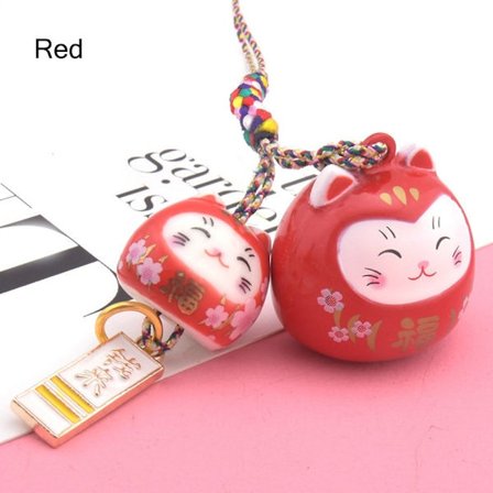 Double Lucky Cat Hängsmycke Japansk Lucky Cat Cat Ornament RED Red