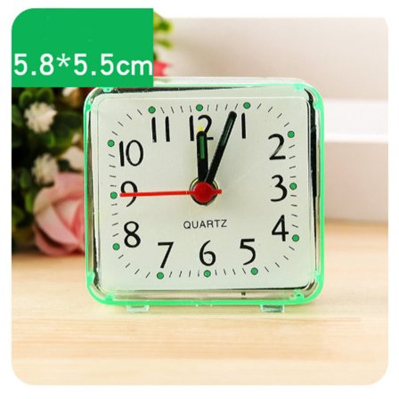 Kaunis vihreä herätyskello Pieni matkahälytyskello Paristokäyttöinen