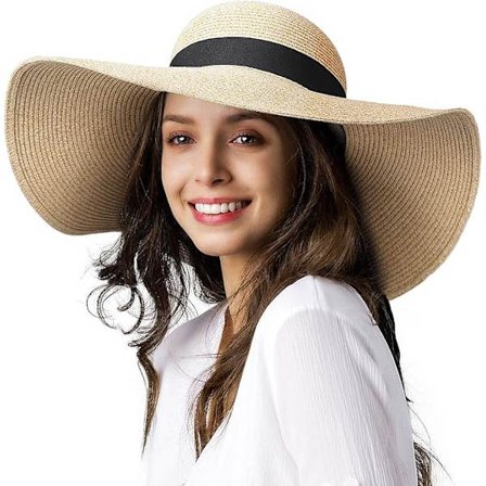 Sommer foldbar strandhat dame solhat med bred skygge