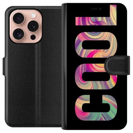 Yhteensopiva Lompakkokotelo Apple Apple iPhone 16 Pro Nykytaiteellinen typografia taiteilu sanaa LOVE nestemäisissä sateenkaariväreissä mustaa tau