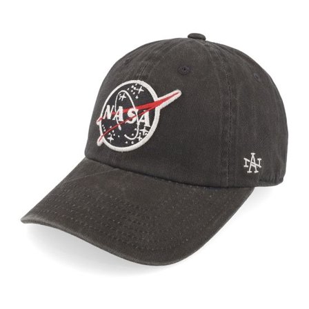 American Needle - Svart unconstructed Keps - New Raglan Nasa Black Dad Cap @ Hatstore