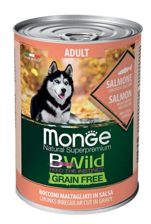 Monge B Wild Grain Free All Breeds Con Salmone Zucca Zucchine