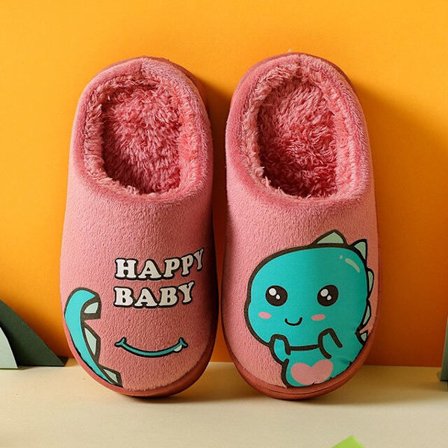 Talviset lasten tossut Dinosaur Lämmin Pehmo Sisälle Syksylle Liukumaton Pehmo Tohveli