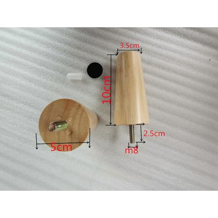 Sæt med 4 Træ Sofaben, Pålidelige Sengeskabs Møbelben, Træ Sofaben (10cm)