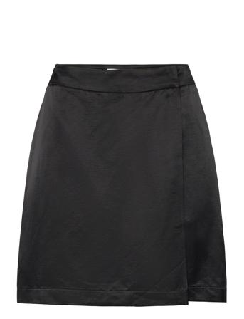 Mschmalvina Ulla Wrap Skirt Skirts Wrap Skirts Svart MSCH Copenhagen*Betinget Tilbud