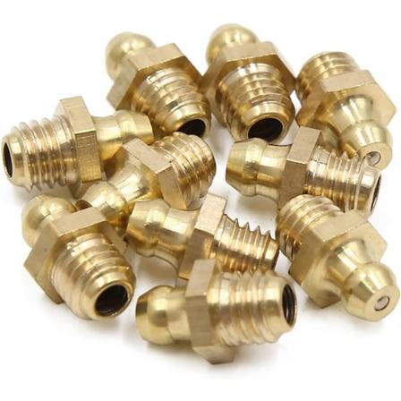 10 stk Rett Smørefitting M8x1 Messinggjenge Tilbehør Smøring DXGHC