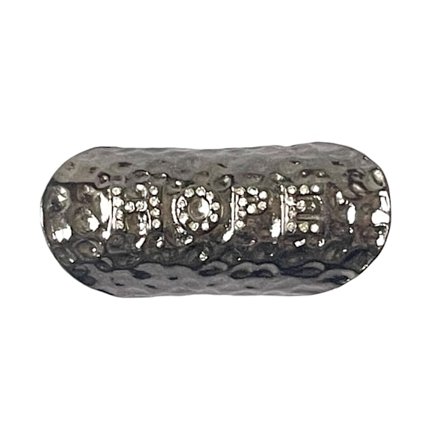 Oversize Oxiderat Silver Ring med Stenar & Text - HOPE - Stl 18