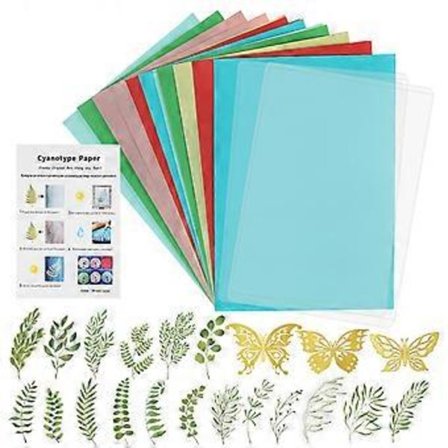 Håndlaget Blomsterpapir Cyanotype Kit Håndverksprosjekter Nybegynnere Flerfarget Rektangulær 1Sett