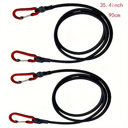 2 stk. kraftige strikk med elastisk stropp, snorkroker, kajakk, sykkelbagasje, pakking av tau, campingtilbehør [DB]