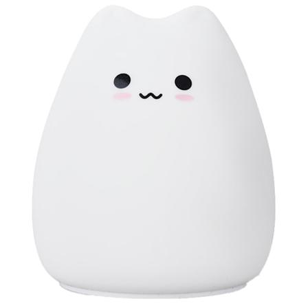 LED-nattlampa för katt, batteridriven silikon söt kattbarnkammare