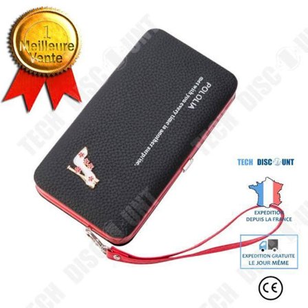 Plånbok - TD - An-2289 - Lång - Läder - Svart - Mjuk