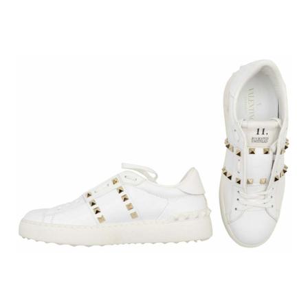 Valentino Vintage Pre-owned Rockstud Untitled Sneakers Hvid, Dame Vintage Sko, Størrelse: 37 EU