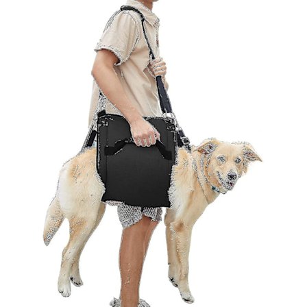 Hundbärslinga, Nödbagage Ryggstöd för Hundar & Rehabilitering (svart eller blå) Lyftsele för Klippning av Klor, Hundbärare XXL (100*40CM)