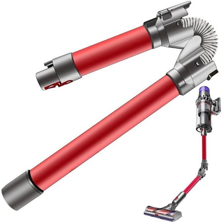 Teleskoprør sammenleggbar stang rask kompatibel for V8 V10 V11 V7 V15 for rengjøring under møbler bord senger rød