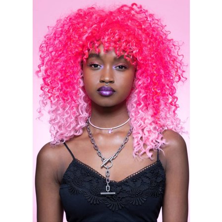 Pink Passion Ombre Curl Girl Paryk Pink