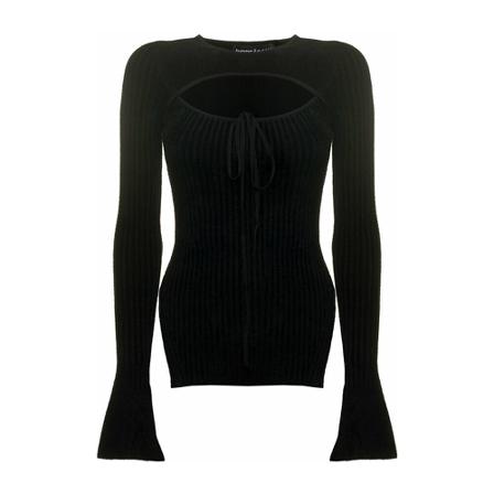 Andrea Adamo Long Sleeve Tops Sort, Dame