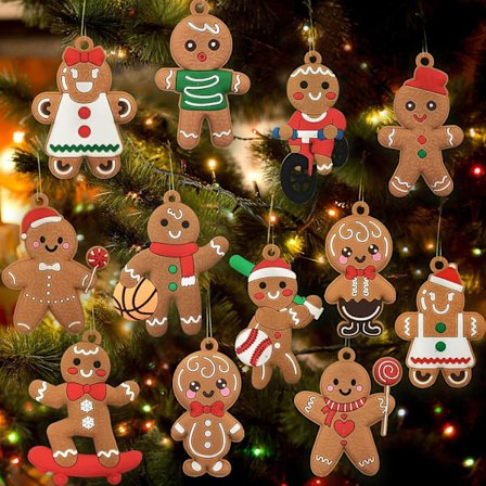 12st Pepparkaksgubbe Till Jul Blandade Pepparkaksfigurer i plast