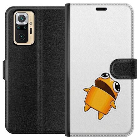 Yhteensopiva Lompakkokotelo Xiaomi Xiaomi Redmi Note 10 Pro Oranssi piirretty hahmo, jolla on suuret silmät ja dynaaminen asento leikkisässä tyylis