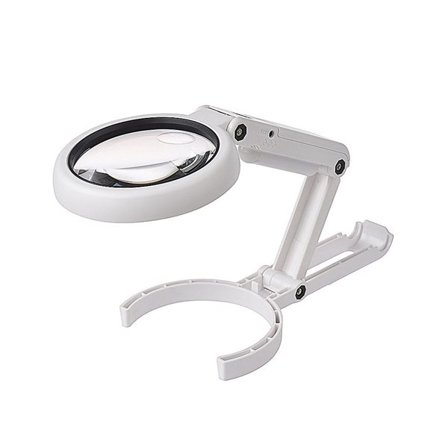 Mångsidigt förstoringsglas med LED-belysning och vikbar design