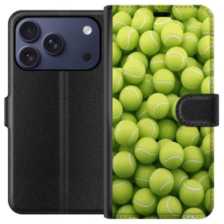 Kompatibel Tegnebogsetui til Apple Apple iPhone 17 Pro Mønster af grønne tennisbolde i høj detalje, sporty motiv med gentagende tekstur og stærke