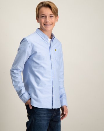 Lyle & Scott Oxford Shirt Blauw Overhemden Jongens - Kids Brand Store