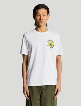 Lyle & Scott Sunnies Pool Bar Graphic T-Shirt - White - L