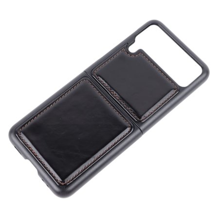 Fodral i Crazy Horse-mönster, skyddande skal till Samsung Galaxy Z Flip mobiltelefon, svart, för Galaxy Z Flip 3